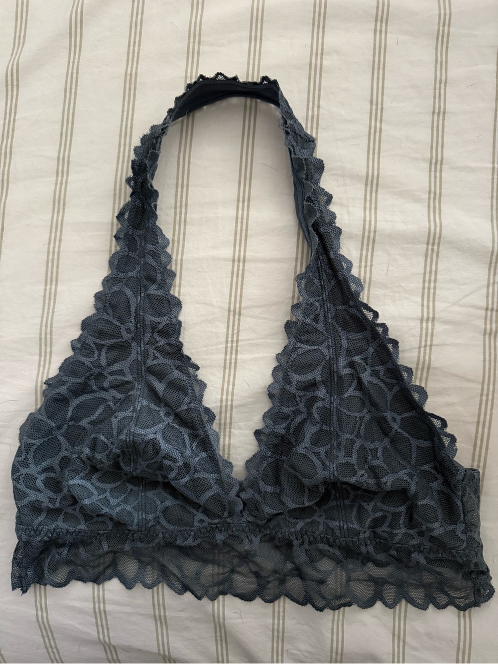 Victoria's Secret Lace Halter Bralette - Charcoal
